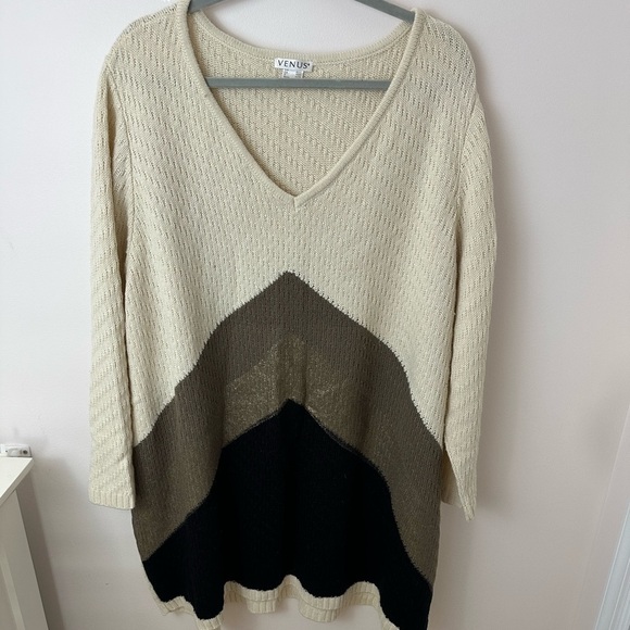 VENUS Color Block triangle brown black cream metallic neutral size 3X - Picture 1 of 6